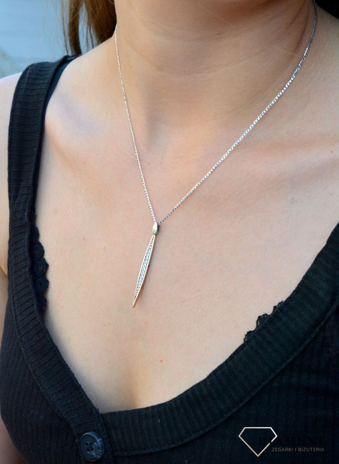 Złoty łańcuszek 585 Pancerka Białe Złoto 1,5 mm (2).jpg